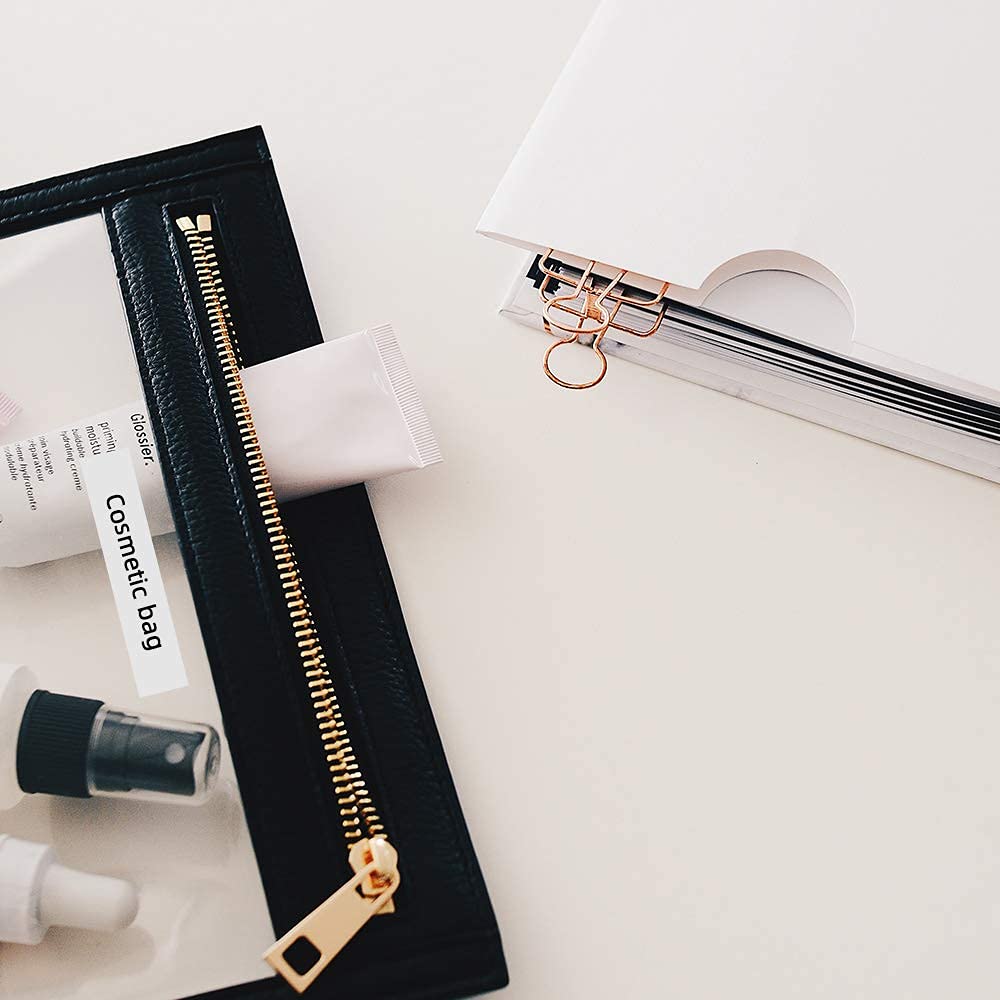 Nastro per Etichette Markurlife Compatibile In sostituzione di Dymo LetraTag Plastica 12mm x 4m Etichette S0721610 Nastro per Dymo LetraTag LT-100H LT-100T XR QX50 (Nero su Bianco,3Pz)