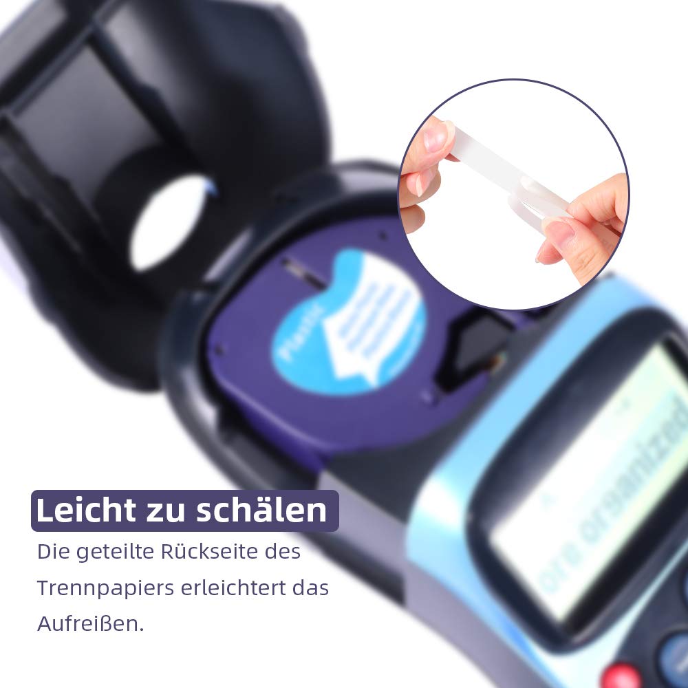 Nastro per Etichette Markurlife Compatibile In sostituzione di Nastro Dymo LetraTag Plastica 12mm x 4m 91201 S0721610 DYMO Plastic White Cartucce per LetraTag LT-100H LT-100T 2000 XR XM QX50, 10 Pz