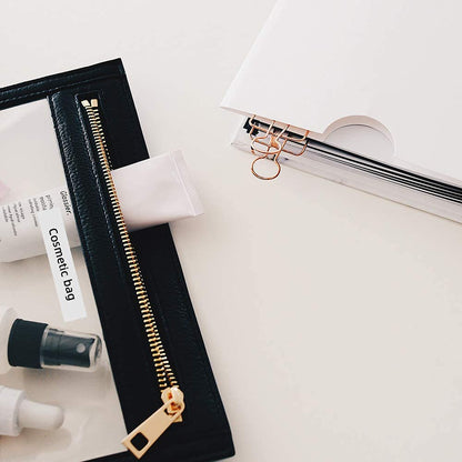 Nastro per Etichette Markurlife Compatibile In sostituzione di Dymo LetraTag Plastica 12mm x 4m Etichette S0721610 Nastro per Dymo LetraTag LT-100H LT-100T XR QX50 (Nero su Bianco,3Pz)