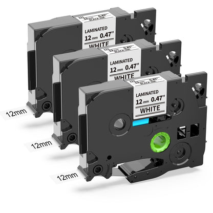 Markurlife P Touch Nastro compatibile con Brother PTouch Band 12 mm TZ Tape 12 mm 0.47 White TZe-231 TZe231 Nastro per PT-H110 H107b H105 H100lb H1010 D400 1010 1000 1280, nero su bianco