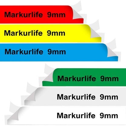 Nastro per Etichette Markurlife Compatibile In sostituzione di Brother TZe TZ Tape 9mm TZe-221 TZe-121 TZe-421 TZe-521 TZe-621 TZe-721 Laminato per P Touch PT-H107B PT-H110 PT-100LB PT-1005 PT-1010