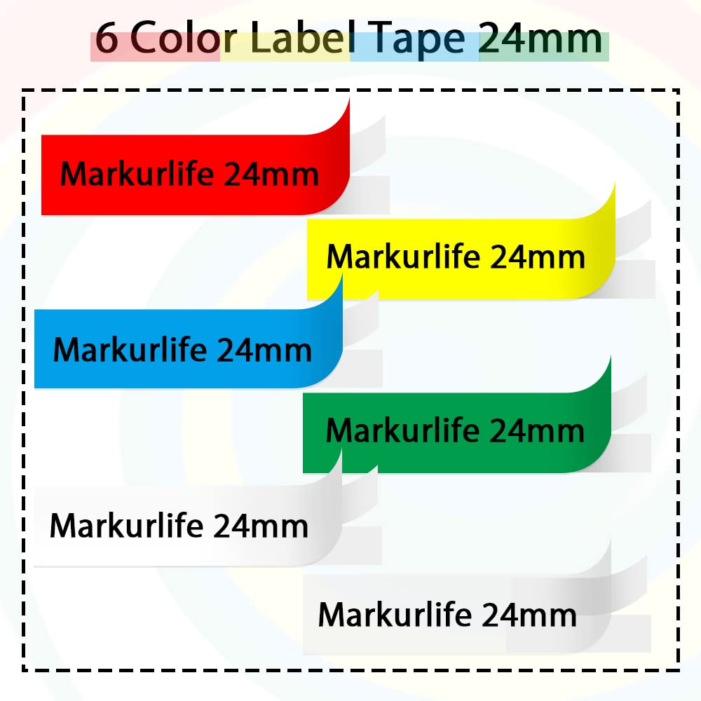 Markurlife 24mm Schriftband Kompatibel mit Brother P-Touch Bänder 24MM TZe-251 TZe-151 TZe-451 TZe-551 TZe-651 TZe-751 für Brother PTouch PT-E550W PT-P700 PT-P750W PT-D600 PT-P710BT PT-D600VP PT-E500