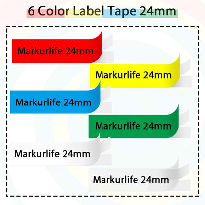 Markurlife 24mm Schriftband Kompatibel mit Brother P-Touch Bänder 24MM TZe-251 TZe-151 TZe-451 TZe-551 TZe-651 TZe-751 für Brother PTouch PT-E550W PT-P700 PT-P750W PT-D600 PT-P710BT PT-D600VP PT-E500