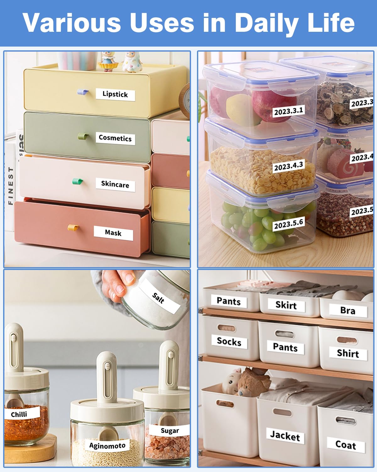 Markurlife P Touch Nastro compatibile con Brother PTouch Band 12 mm TZ Tape 12 mm 0.47 White TZe-231 TZe231 Nastro per PT-H110 H107b H105 H100lb H1010 D400 1010 1000 1280, nero su bianco