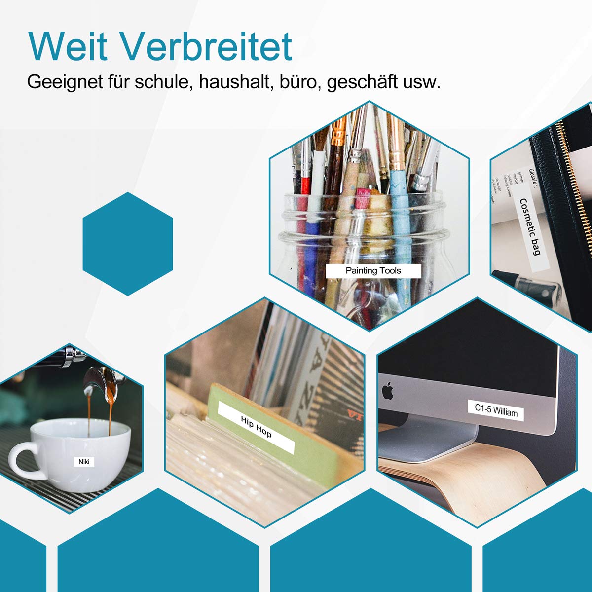 Nastro per Etichette Markurlife Compatibile In sostituzione di Nastro Dymo LetraTag Plastica 12mm x 4m 91201 S0721610 DYMO Plastic White Cartucce per LetraTag LT-100H LT-100T 2000 XR XM QX50, 10 Pz