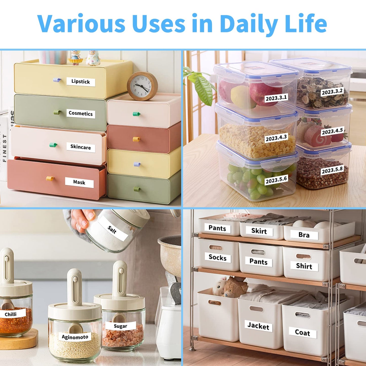 Markurlife TZe-231 Brother P-Touch bantlar TZ Tape 12 mm 0,47 TZe 231 TZ231 Ptouch yazı bandı Brother P Touch 1010 1000 D400 P900 PT-H105 H100lb H101C ile uyumlu, 4'lü paket, beyaz üzerine siyah