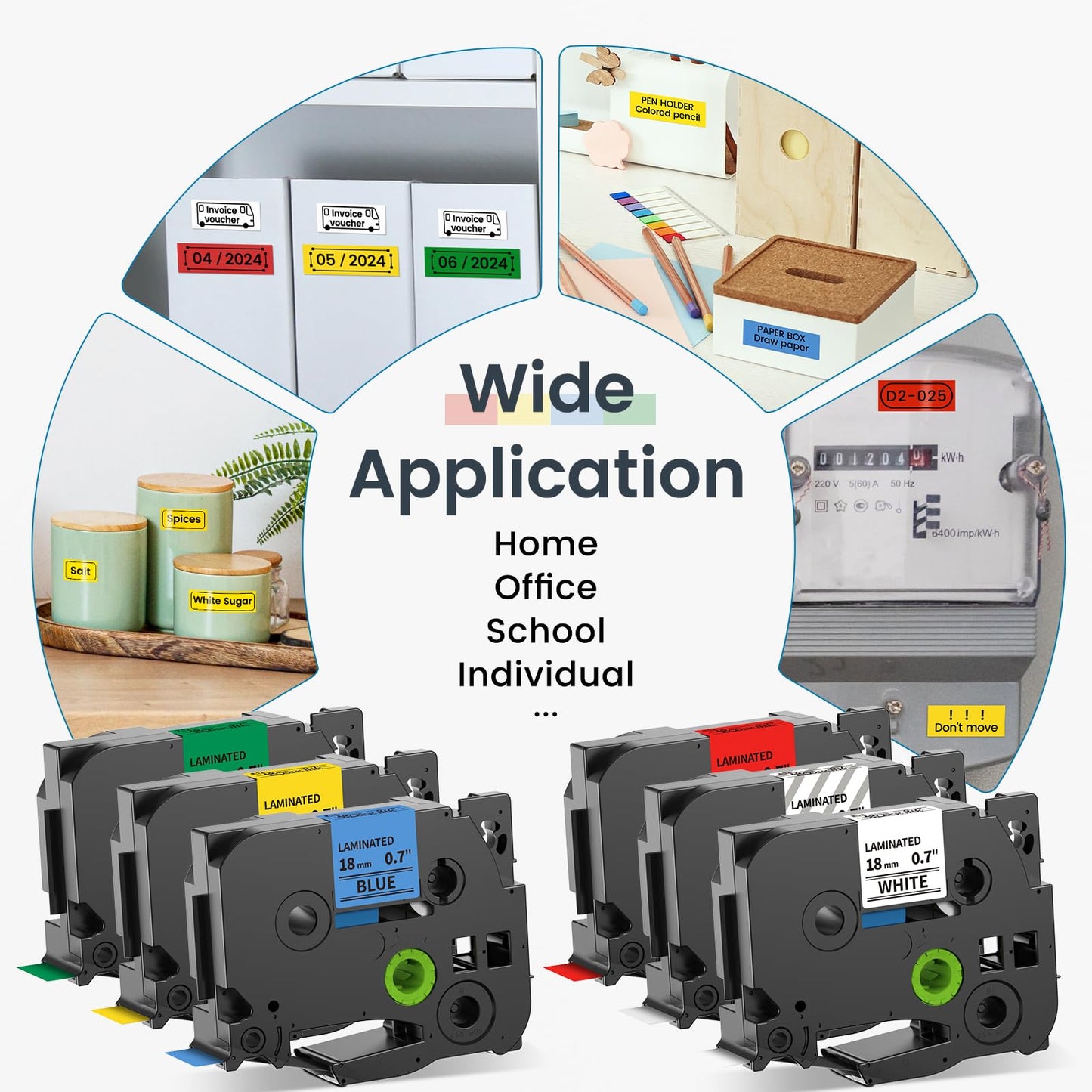 Nastro per Etichette Markurlife Compatibile In sostituzione di Brother TZe TZ Tape 18mm TZe241 TZe141 TZe441 TZe541 TZe641 TZe741 Laminato per Brother P-Touch PT-D400 PT-D450 PT-D600 PT-P700 PT-1830