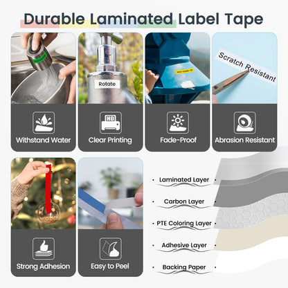 Markurlife 18mm Label Tape Compatible with Brother Label Tape 18mm TZe-241 TZe-141 TZe-441 TZe-541 TZe-641 TZe-741 Replace for Brother Ptouch 1000 PT-1010 PT-D400 PT-D450 PT-D600 PT-1830