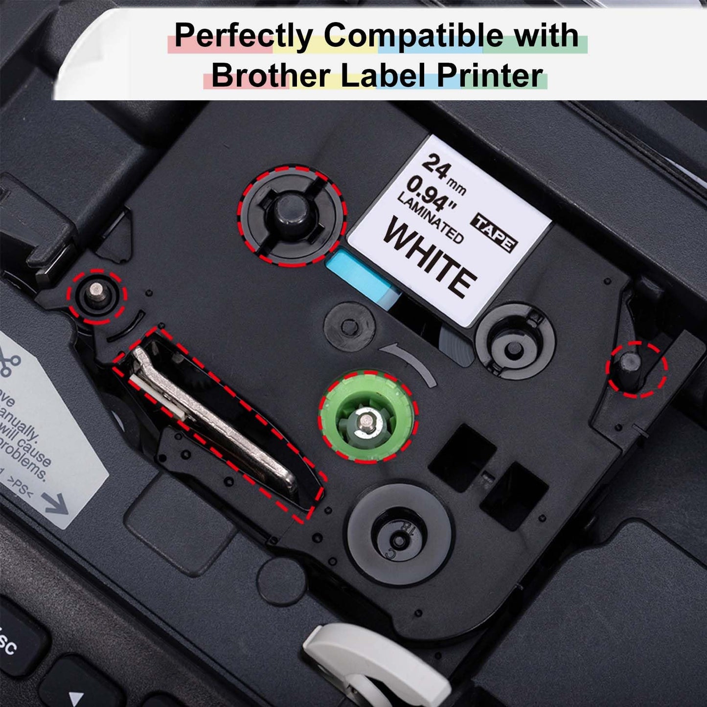 Markurlife 24mm Label Tapes Compatible with Brother P Touch Label Tape 24mm TZe251 TZe151 TZe451 TZe551 TZe651 TZe751 with Label Marker PT-D600 PT-P700 PT-E550W,6-Pack