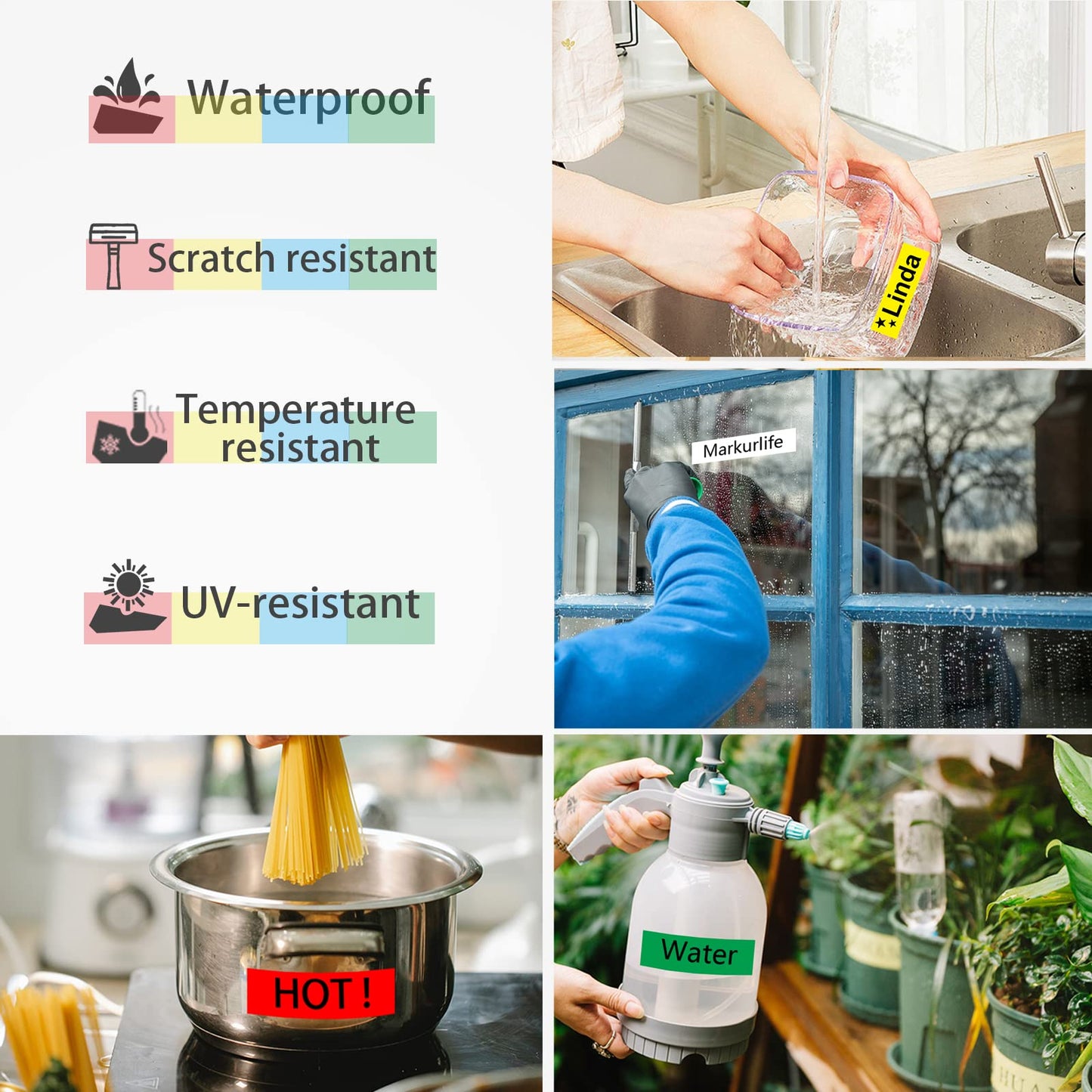 Nastro per Etichette Markurlife Compatibile In sostituzione di Brother 24mm TZe-251 TZe-151 TZe-451 TZe-551 TZe-651 TZe-751 Laminato Nastri per Brother P-touch D600/VP PT-P750W PT-P710BT,6 Pz