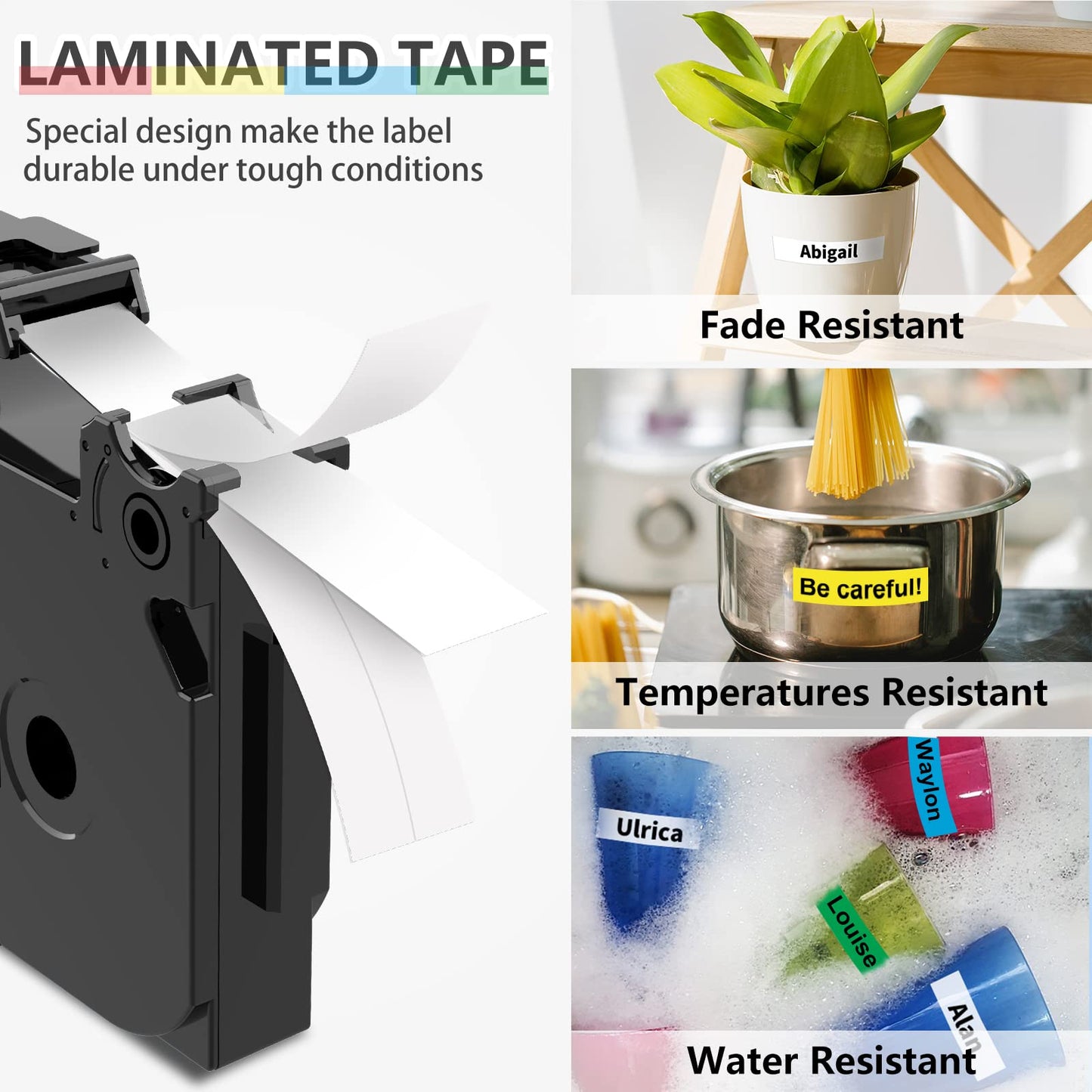 Markurlife Compatible with Brother P Touch Label Tape 12mm 0.47 TZe-231 TZe-131 TZe-431 TZe-531 TZe-631 TZe-731 Laminated Tape for Brother PT-H110 H105 H200 D210VP H100R H101C e110 1005 Label Maker