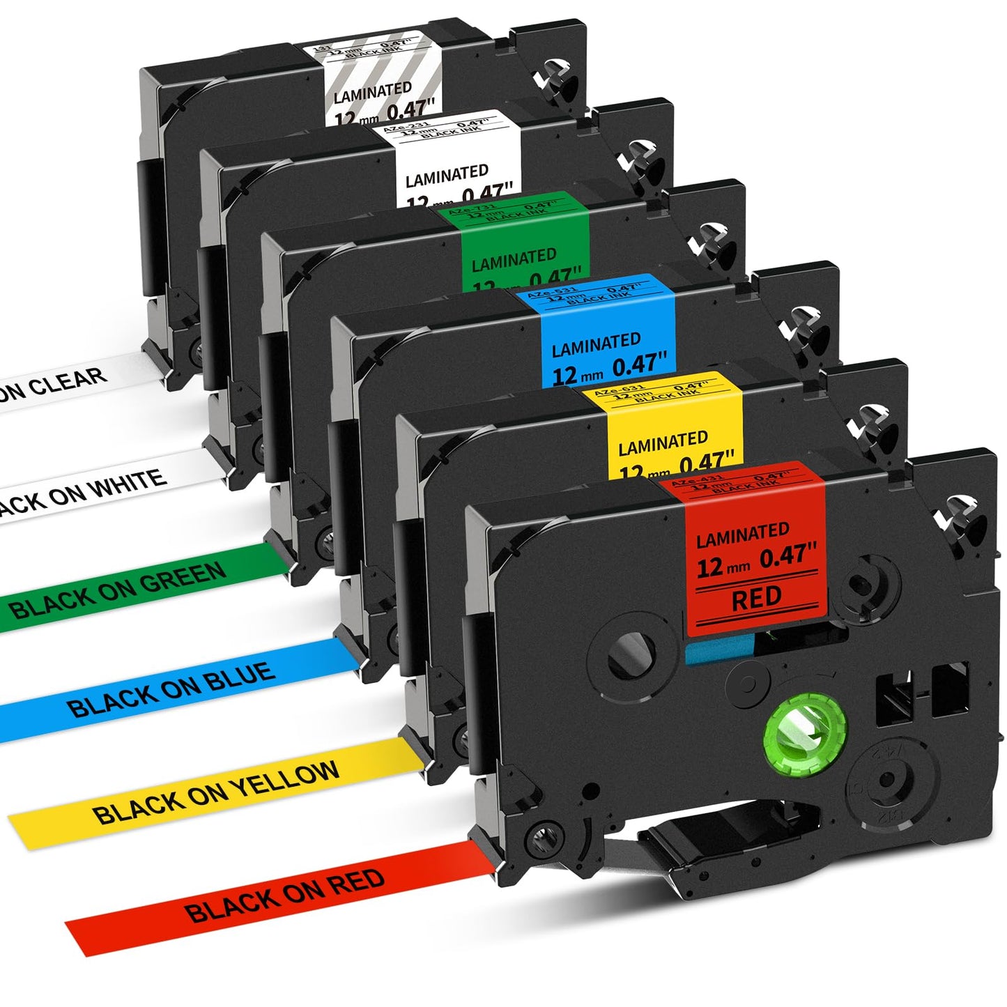 Nastro Markurlife Compatibile In sostituzione di Brother TZe TZ Tape 12mm 0,47 Laminated TZe-231 TZe-131 TZe-431 TZe-531 TZe-631 TZe-731 per Etichettatrice Brother P Touch 1000 PT-H107B H105 Cube