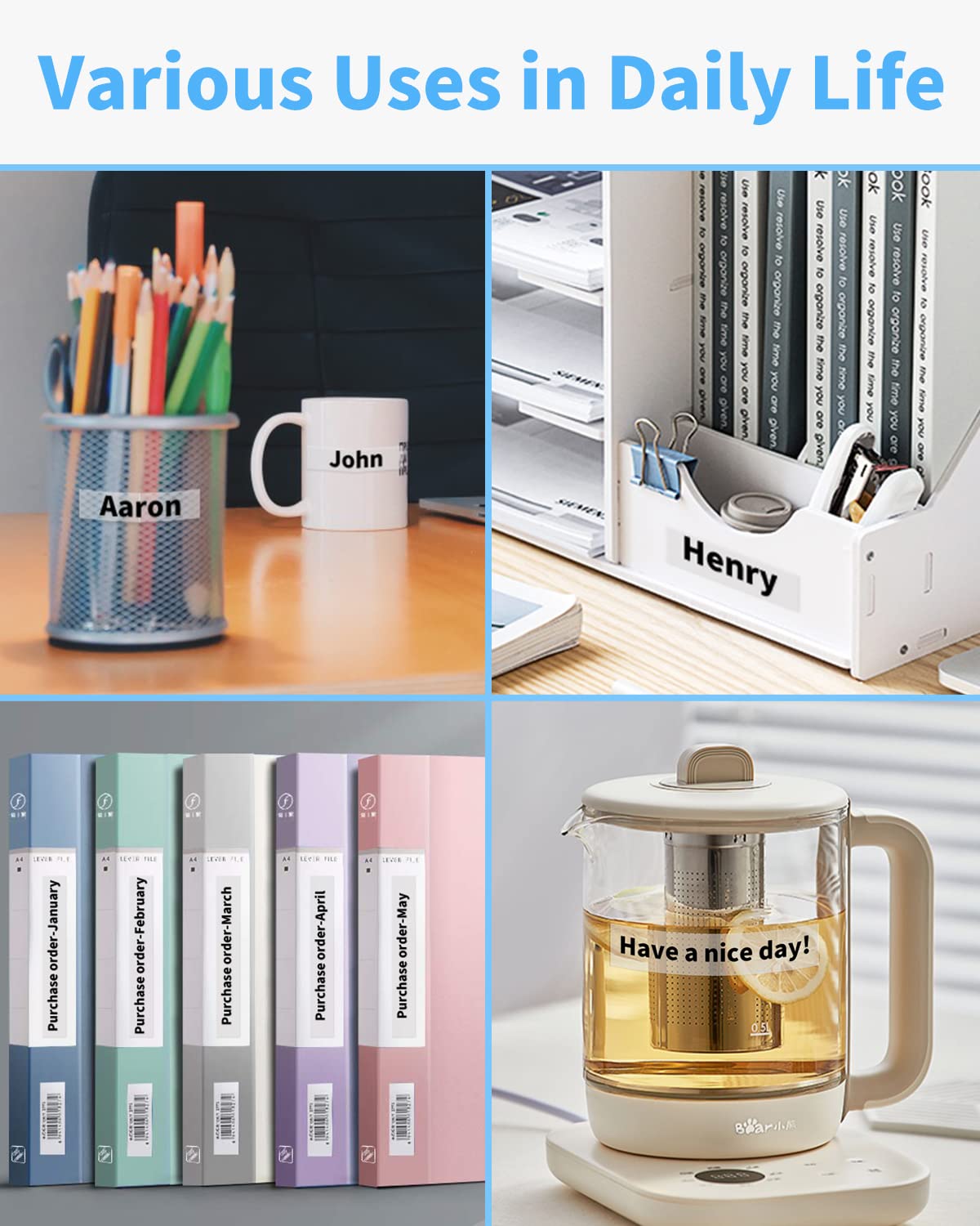 Markurlife Compatibile con Brother P Touch Band Clear TZe-131 Trasparente TZe131 TZ 131 AZe-131 Nastri 12 mm Nero su nastro trasparente per Brother Ptouch PT H110 H100lb H107B P300BT, 3 X