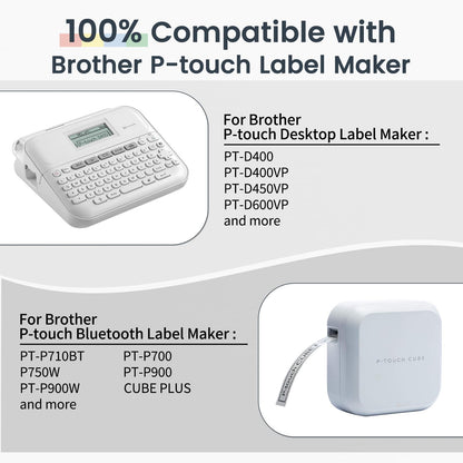 Nastro per Etichette Markurlife Compatibile In sostituzione di Brother TZe TZ Tape 18mm TZe241 TZe141 TZe441 TZe541 TZe641 TZe741 Laminato per Brother P-Touch PT-D400 PT-D450 PT-D600 PT-P700 PT-1830