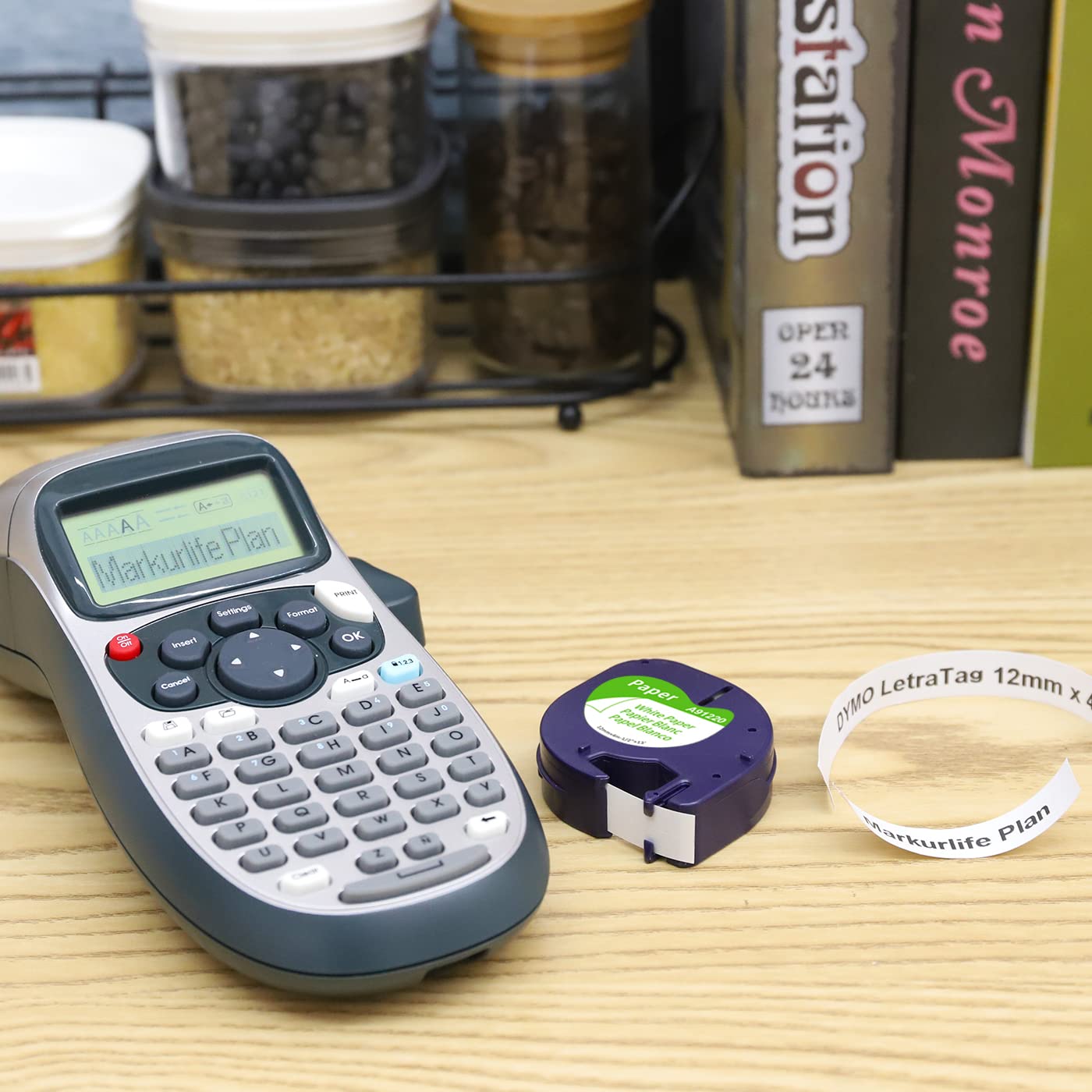 Markurlife Etiquette Compatible pour DYMO LetraTag Ruban Papier 12mm x 4m 91200 Noir sur Blanc Recharge pour Etiqueteuse DYMO LetraTag LT-100H XR LT-100T PLUS LT-110T (10x LT Ruban Paper White)