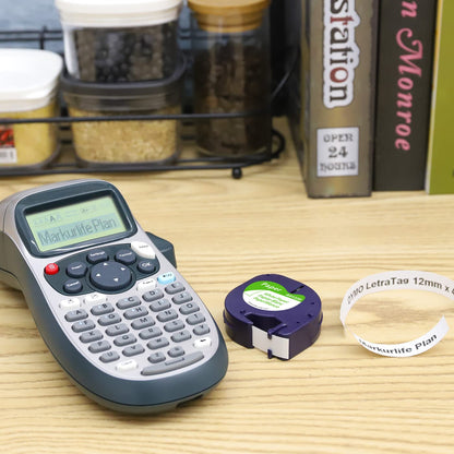 Markurlife Etiquette Compatible pour DYMO LetraTag Ruban Papier 12mm x 4m 91200 Noir sur Blanc Recharge pour Etiqueteuse DYMO LetraTag LT-100H XR LT-100T PLUS LT-110T (10x LT Ruban Paper White)