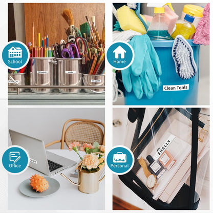 Markurlife Etichette Compatibile In sostituzione di Nastro DYMO Letratag 12mm x 4m Plastic White 91201 S0721610 Cartucce per Dymo Etichettatrice LetraTag LT-100H LT-100T XR QX50, Nero su Bianco, 12Pz